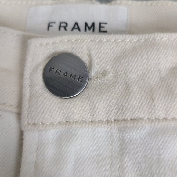 FRAME Le Crop Mini Boot in Multi White Ecru‎ Bootcut Stretch Jeans Size 28 - Picture 6 of 9